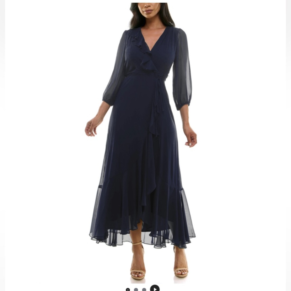 Women's Maison Tara Ruffle Trim Faux-Wrap Maxi - Picture 7 of 11